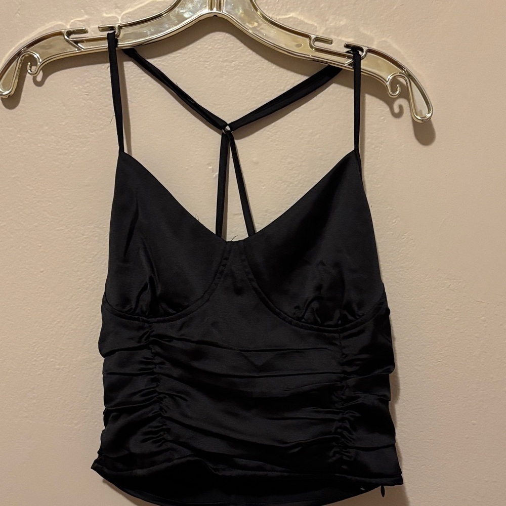 Forever 21 Black Ruched Cami Top